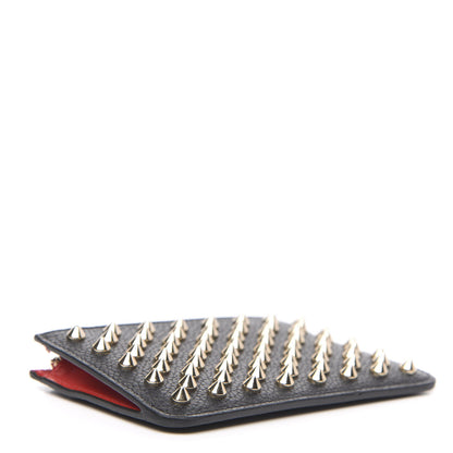 Christian Louboutin Calfskin Empire Panettone Spikes Key Ring Pouch Black 4 of 7