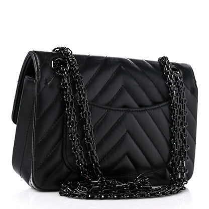 Chanel Aged Calfskin Chevron Quilted 2.55 Reissue Mini Flap So Black 3 of 10