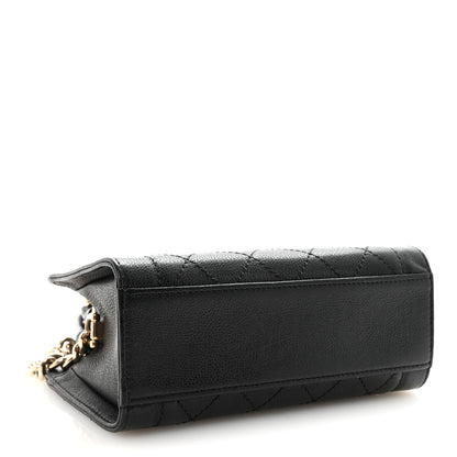 Chanel Grained Calfskin Stitched Mini Label Click Shopper Black 6 of 19