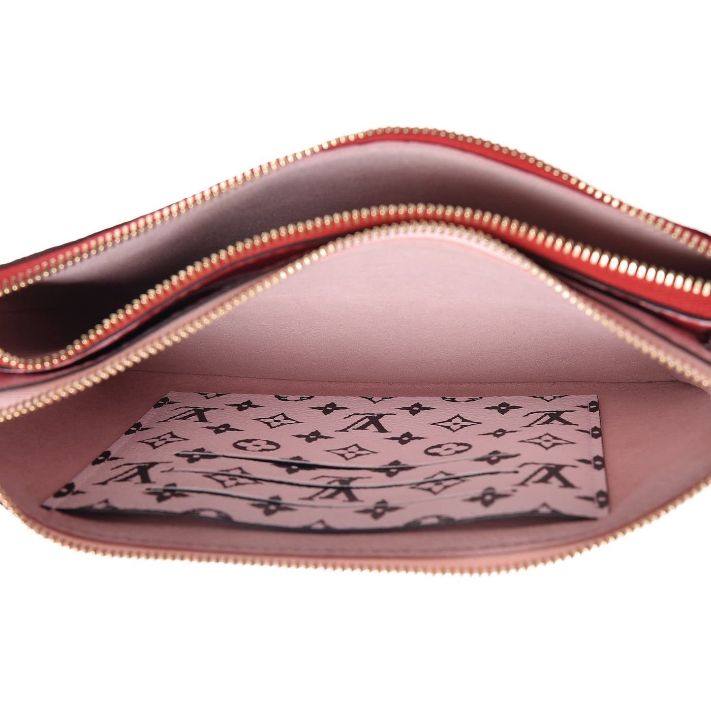 Monogram Giant Double Zip Pochette Rouge