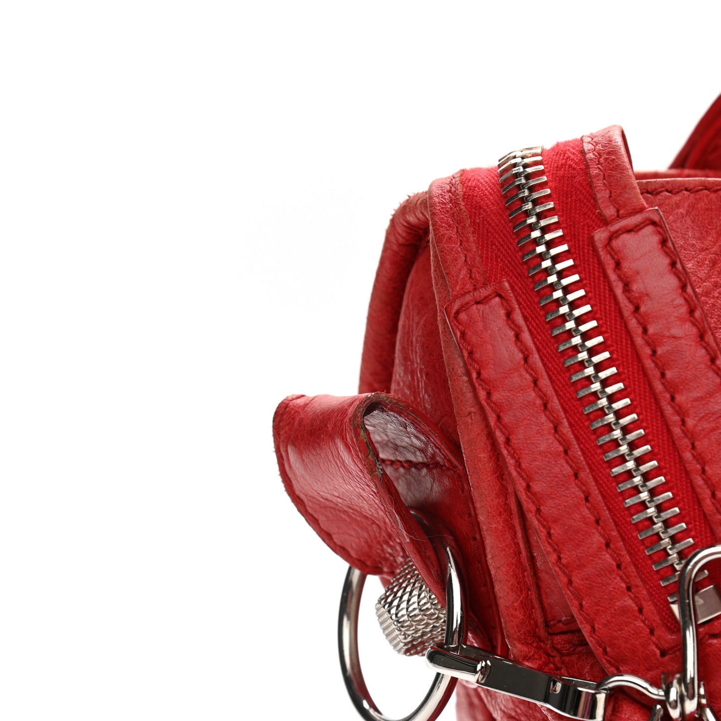 Agneau Giant 21 Silver Hardware City Rouge Coquelicot