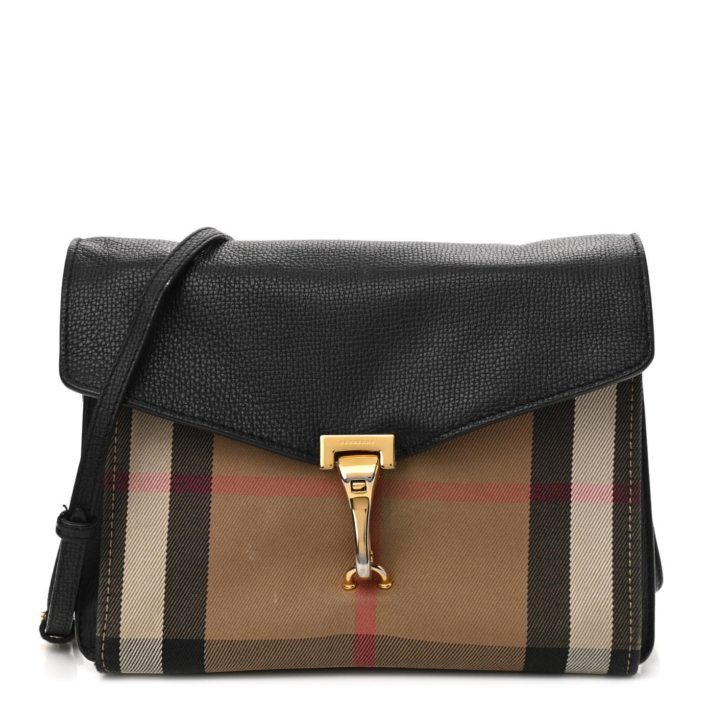Derby Calfskin House Check Small Macken Crossbody Bag Black