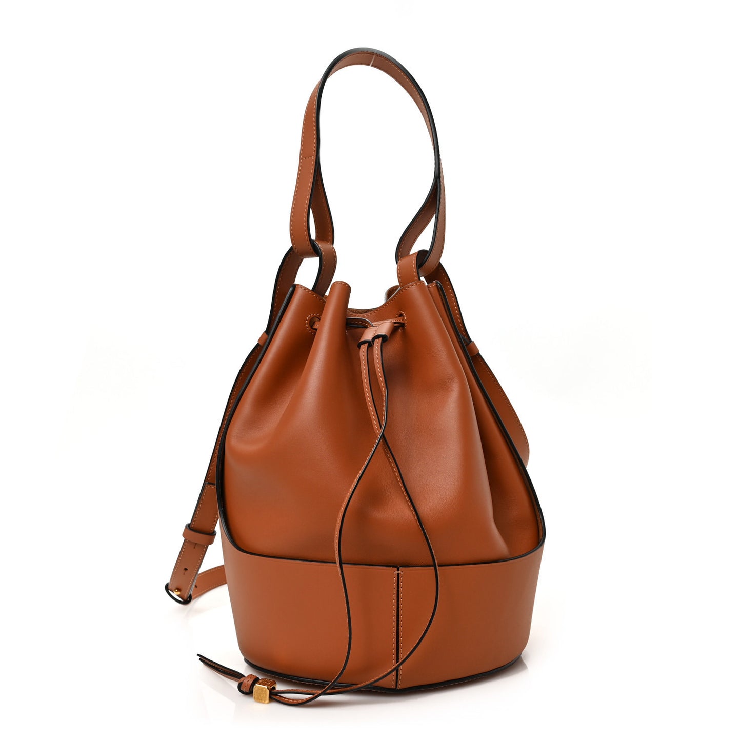 Calfskin Balloon Bucket Bag Tan