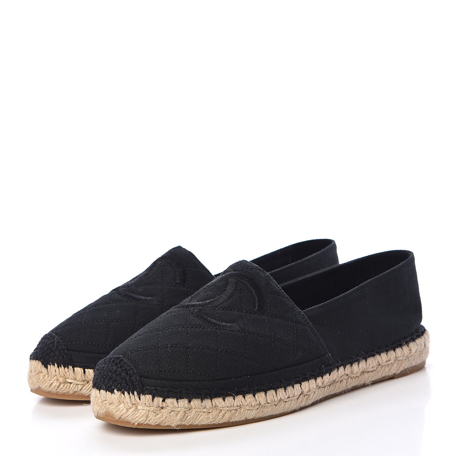 Chanel Fabric Biarritz CC Espadrilles 40 Black 3 of 11