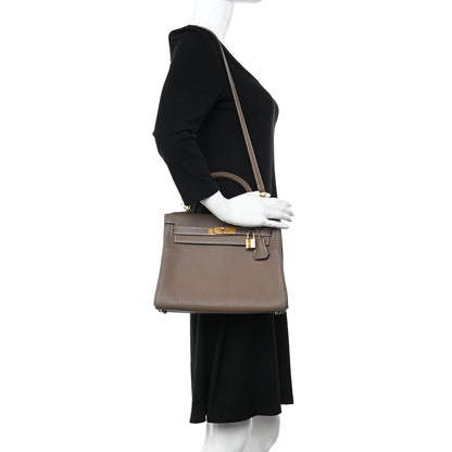 Hermes Togo Kelly Retourne 28 Etoupe 2 of 13