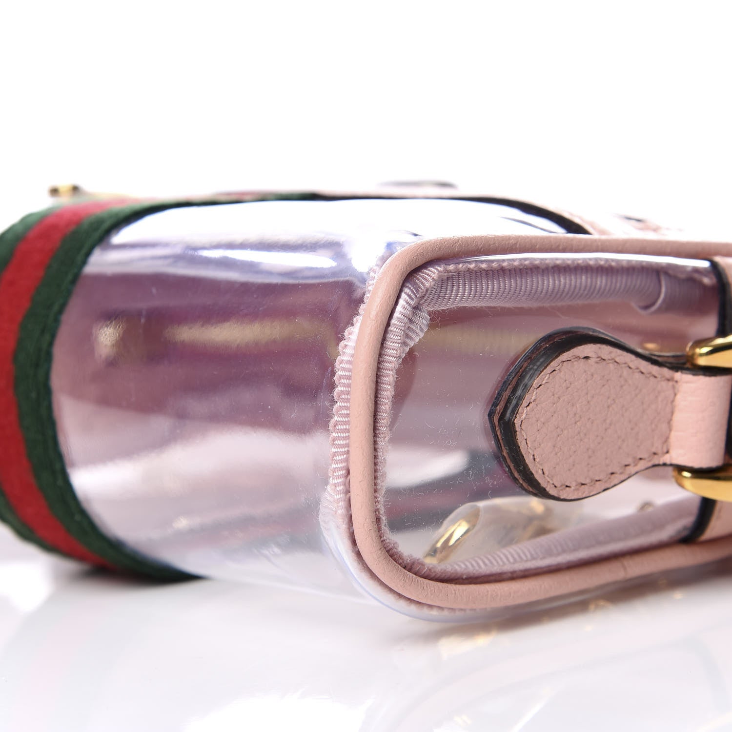Gucci Vinyl Web Mini Ophidia Transparent Shoulder Bag Perfect Pink 6 of 8