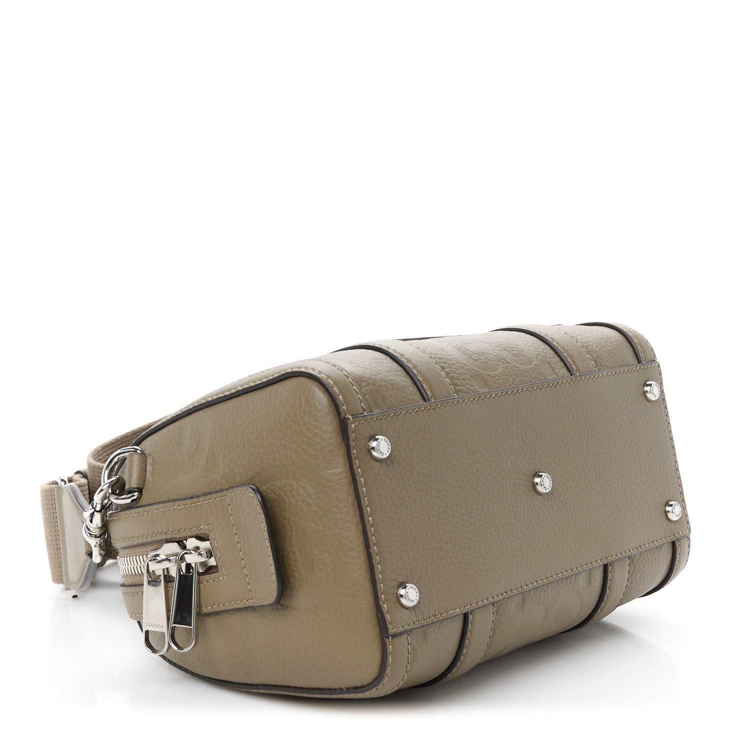 Gucci Piuma Calfskin Jumbo GG Embossed Mini Duffle Bag Good Taupe 4 of 11