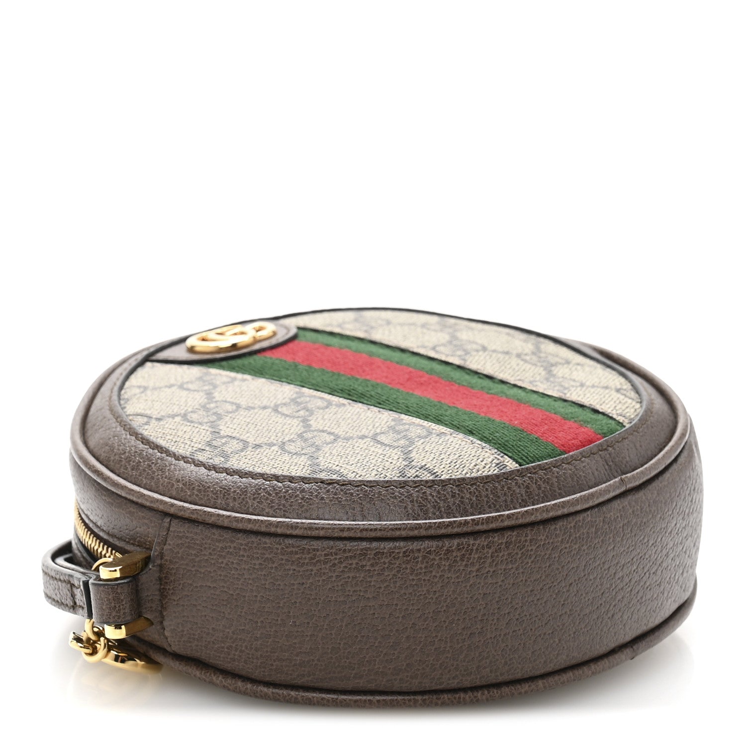 Gucci GG Supreme Monogram Web Ophidia Circle Wristlet Beige New Acero 4 of 8