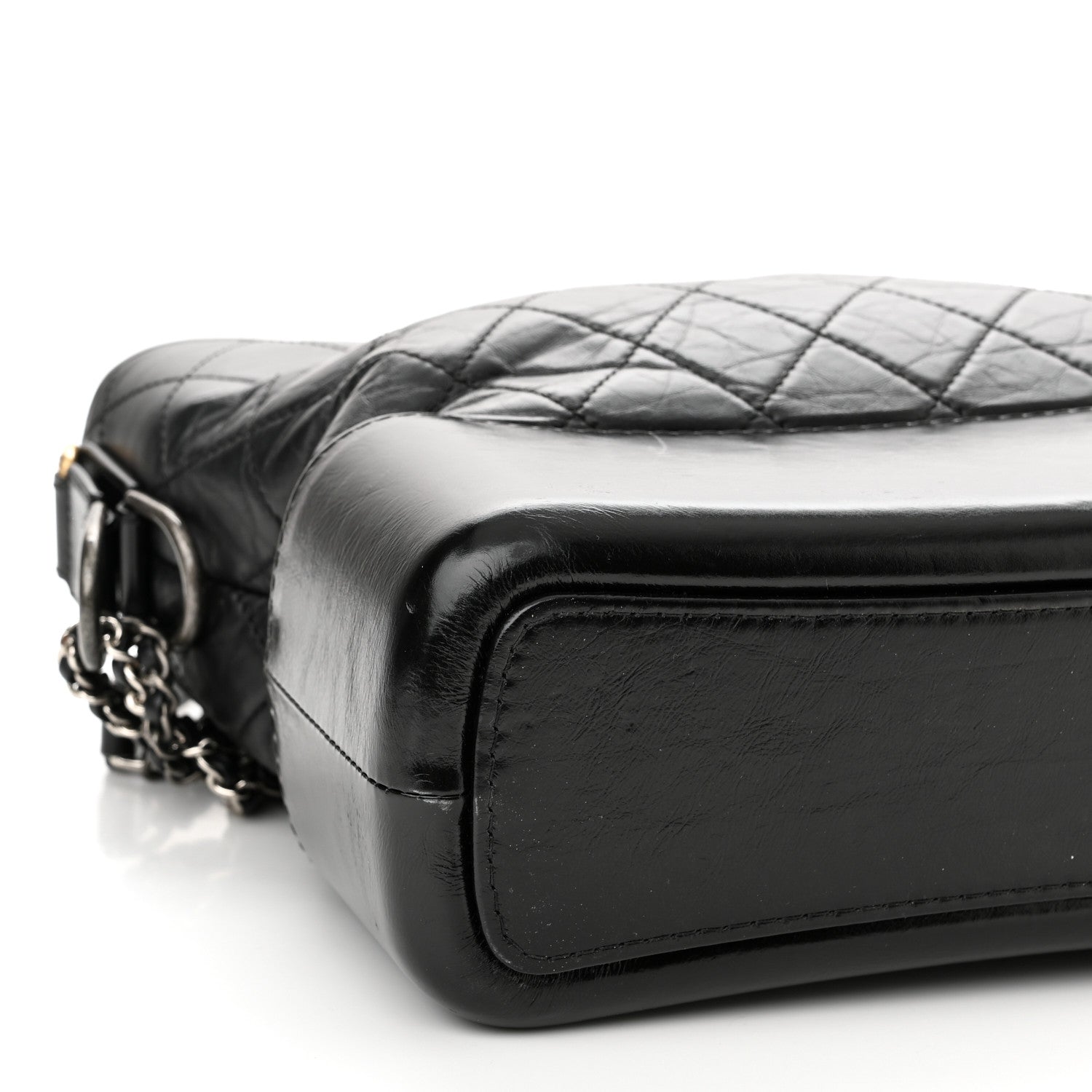 Chanel Aged Calfskin Quilted Medium Gabrielle Hobo Black 9 of 10