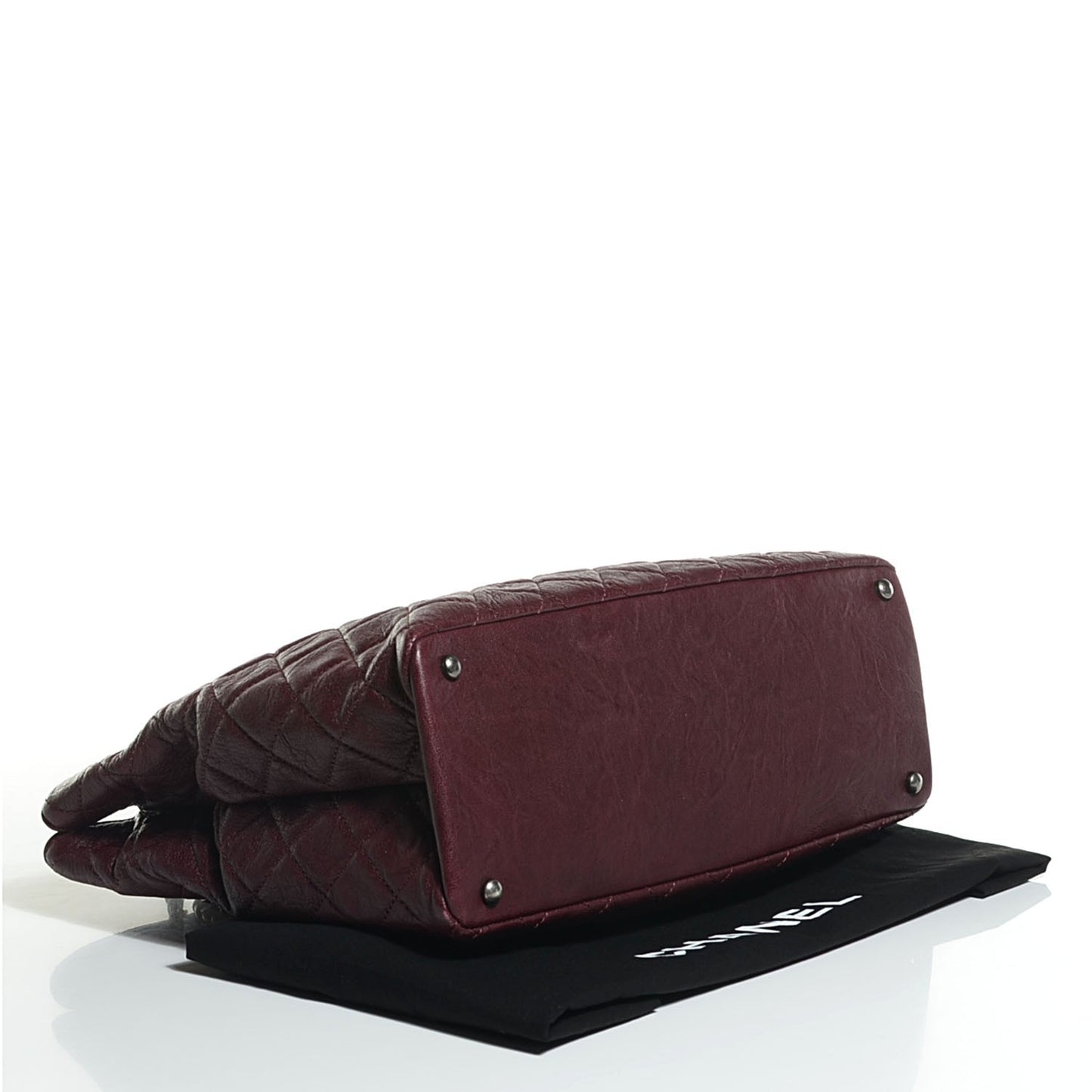 Distressed Lambskin Tote Burgundy