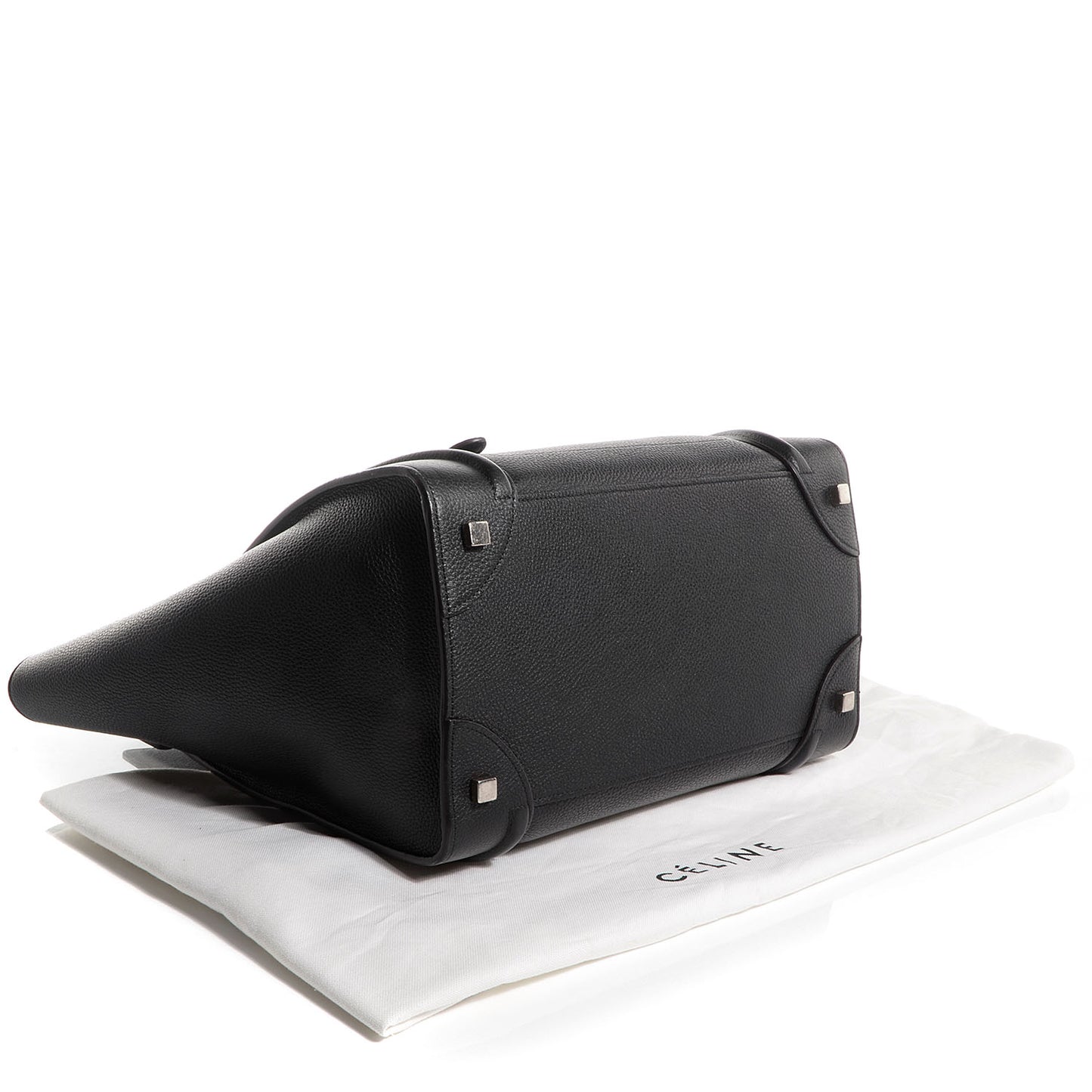 Drummed Calfskin Mini Luggage Black