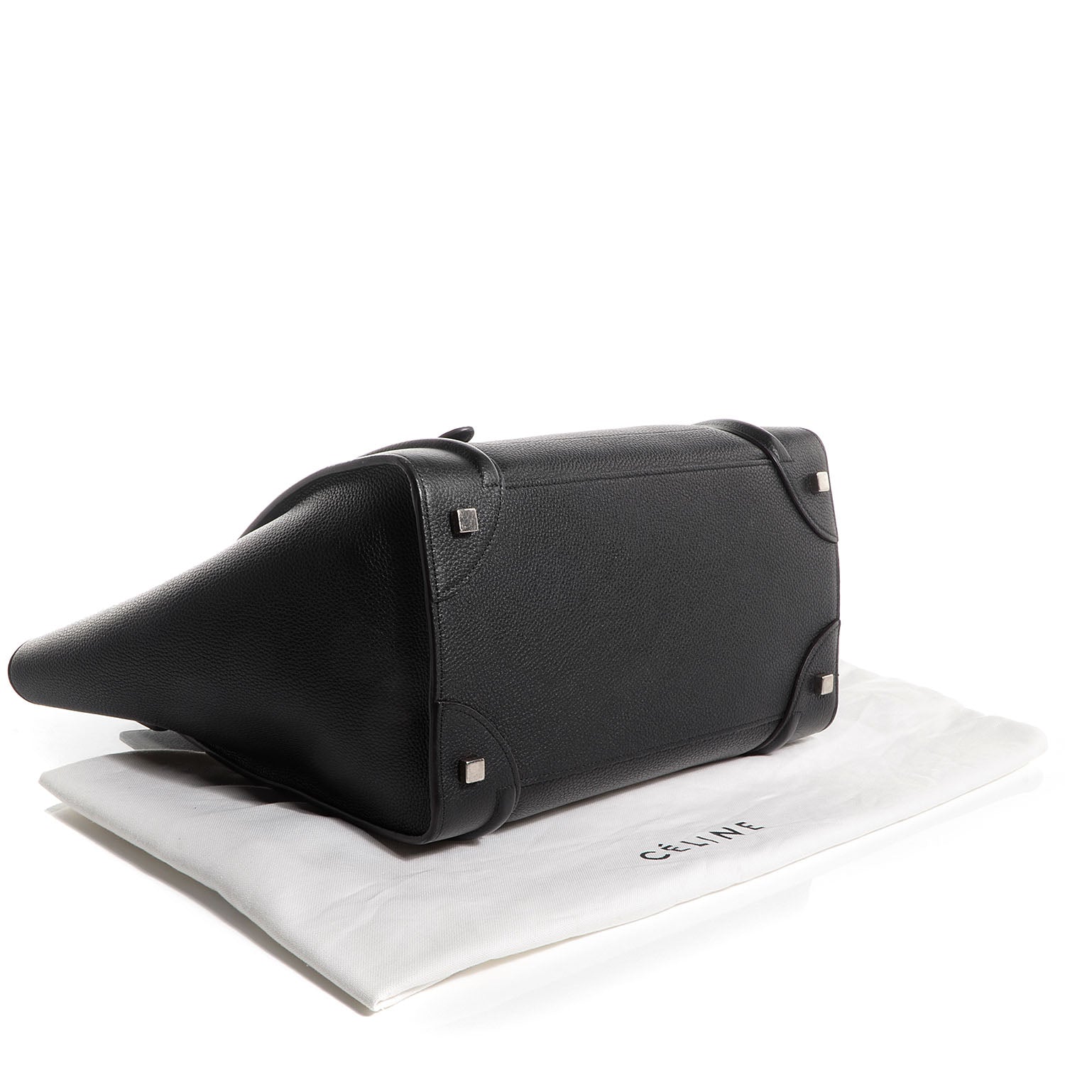 Celine Drummed Calfskin Mini Luggage Black 4 of 9