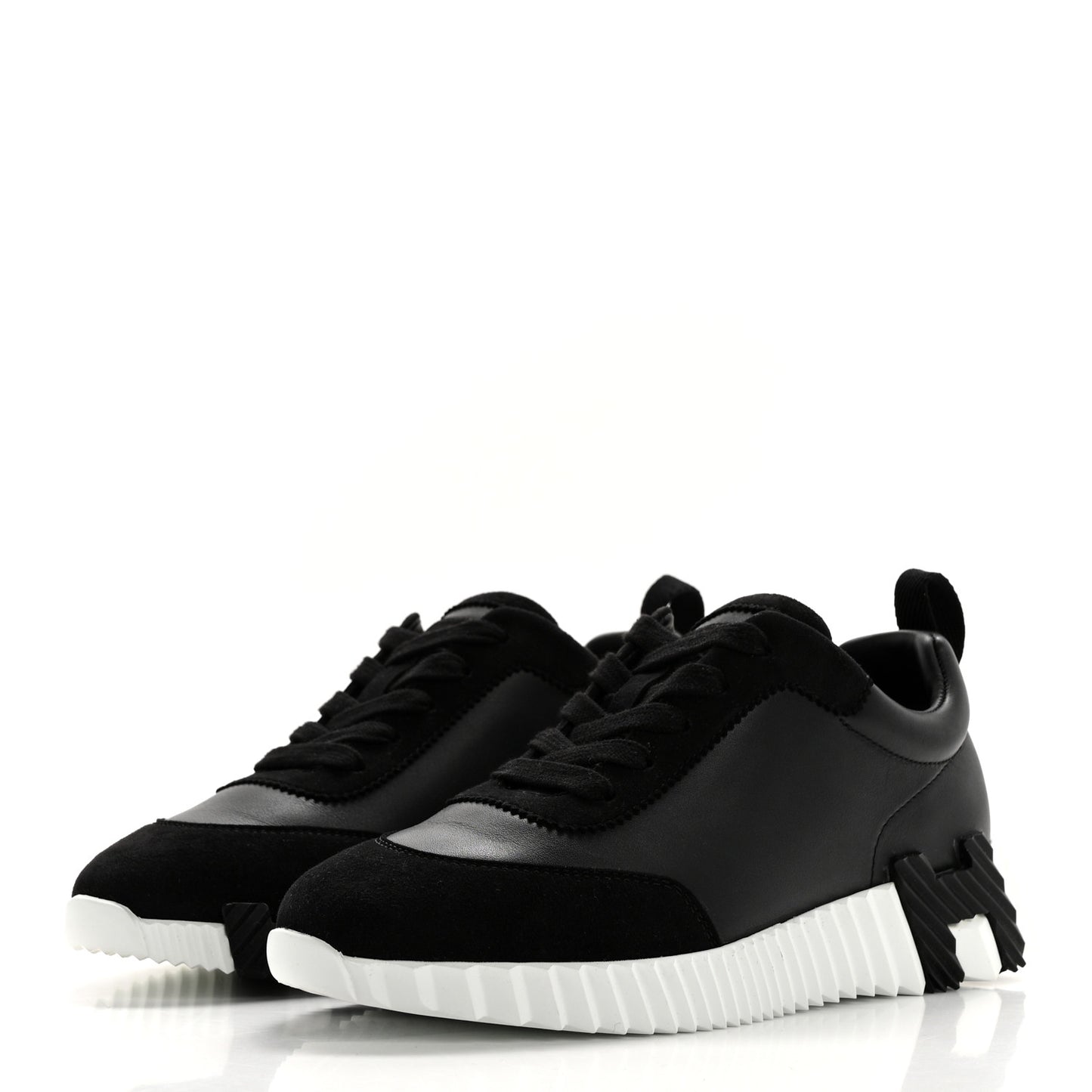 Goatskin Suede Goatskin Bouncing Sneakers 36 Black