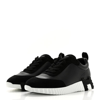 Hermes Goatskin Suede Goatskin Bouncing Sneakers 36 Black 3 of 9