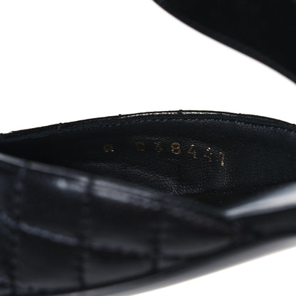 Chanel Patent Lambskin Quilted Cap Toe Ballerina Flats 37 Black 8 of 9