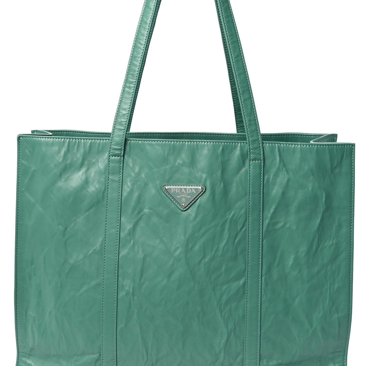 Prada Nappa Antique Tote Green 8 of 10