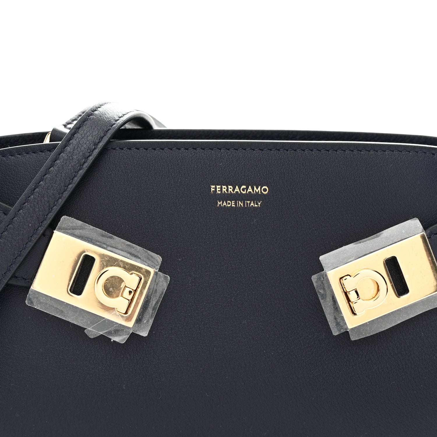 Salvatore Ferragamo Calfskin Mini Hug Crossbody Bag Midnight 7 of 9