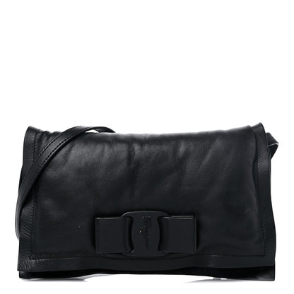 Salvatore Ferragamo Calfskin Mini Viva Bow Shoulder Bag Black 1 of 12