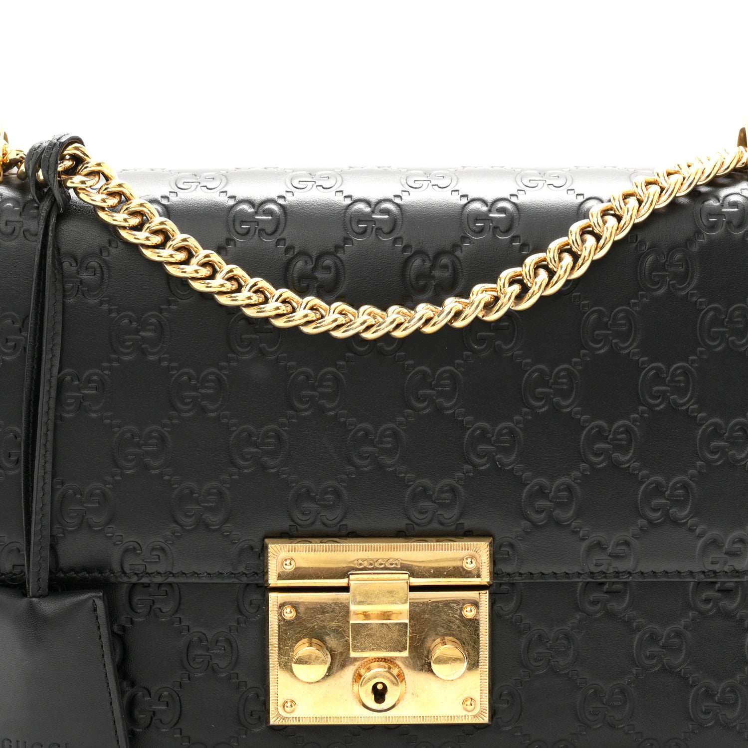 Gucci Guccissima Medium Padlock Shoulder Bag Black 8 of 10