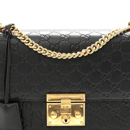 Gucci Guccissima Medium Padlock Shoulder Bag Black 8 of 10