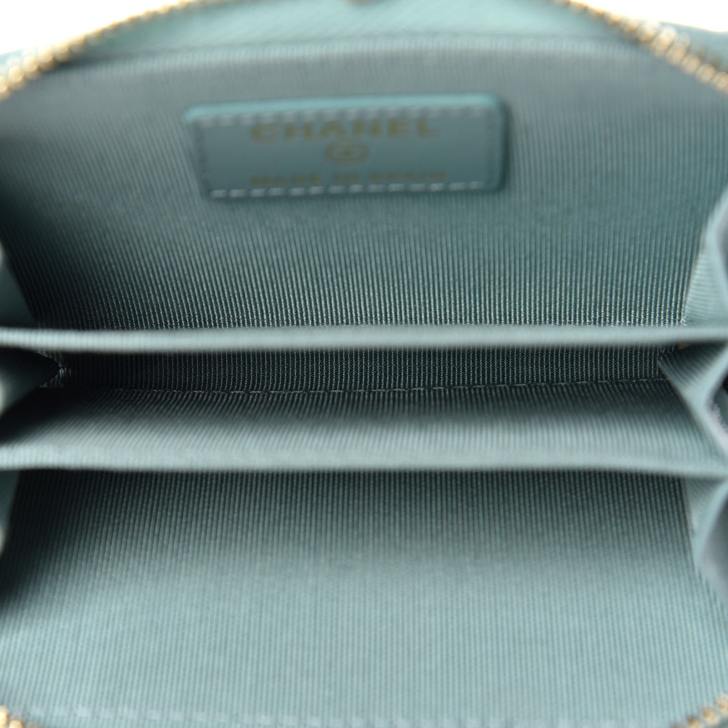 Caviar Quilted Zip Coin Purse Light Blue