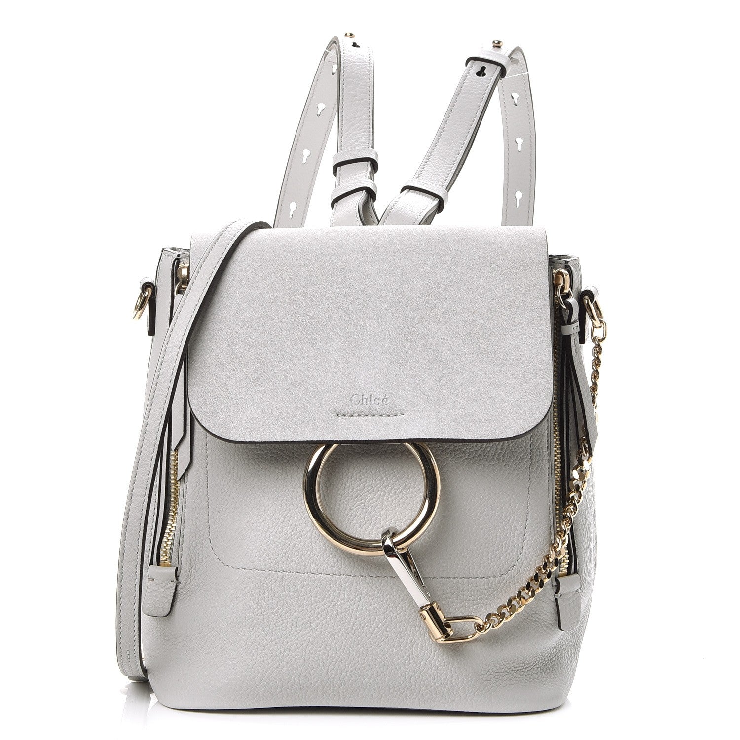 Chloe Suede Calfskin Small Faye Backpack Airy Grey 1 of 7