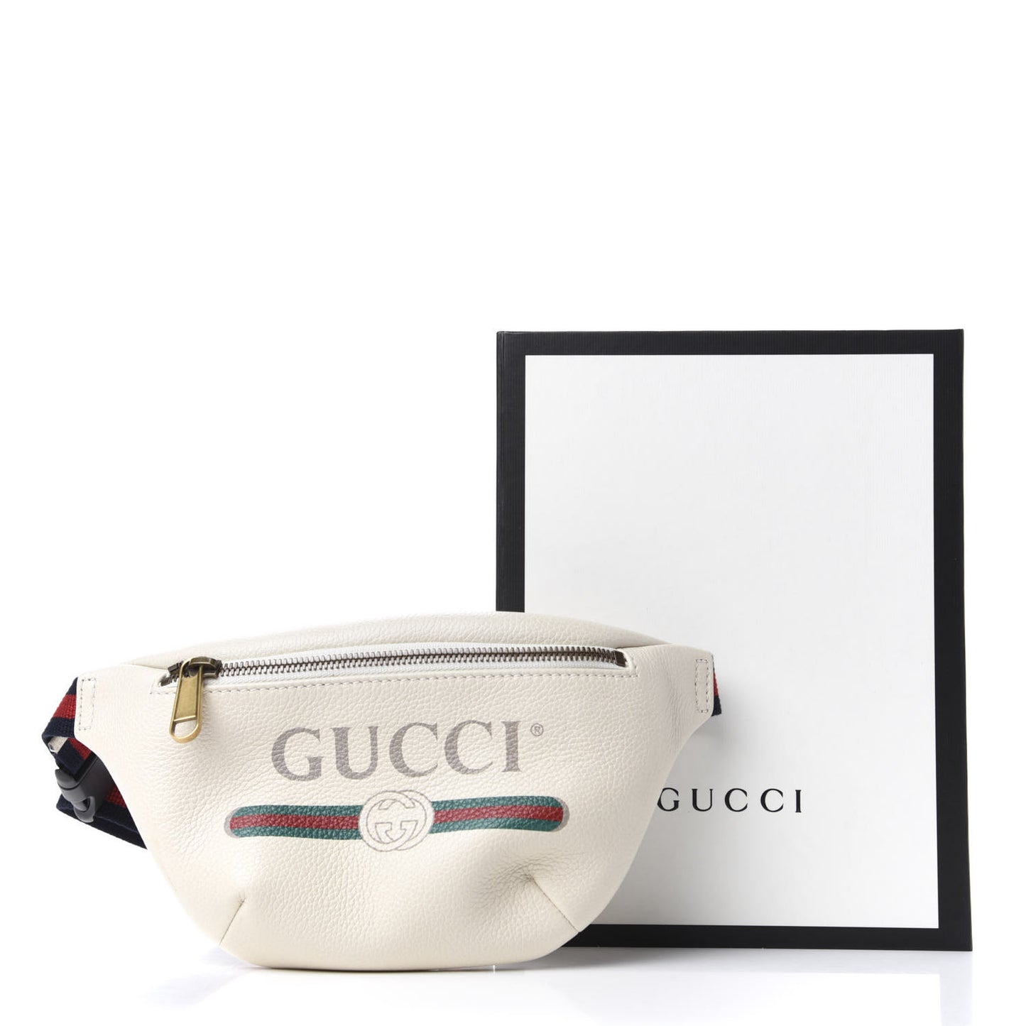 Grained Calfskin Small Logo Belt Bag White