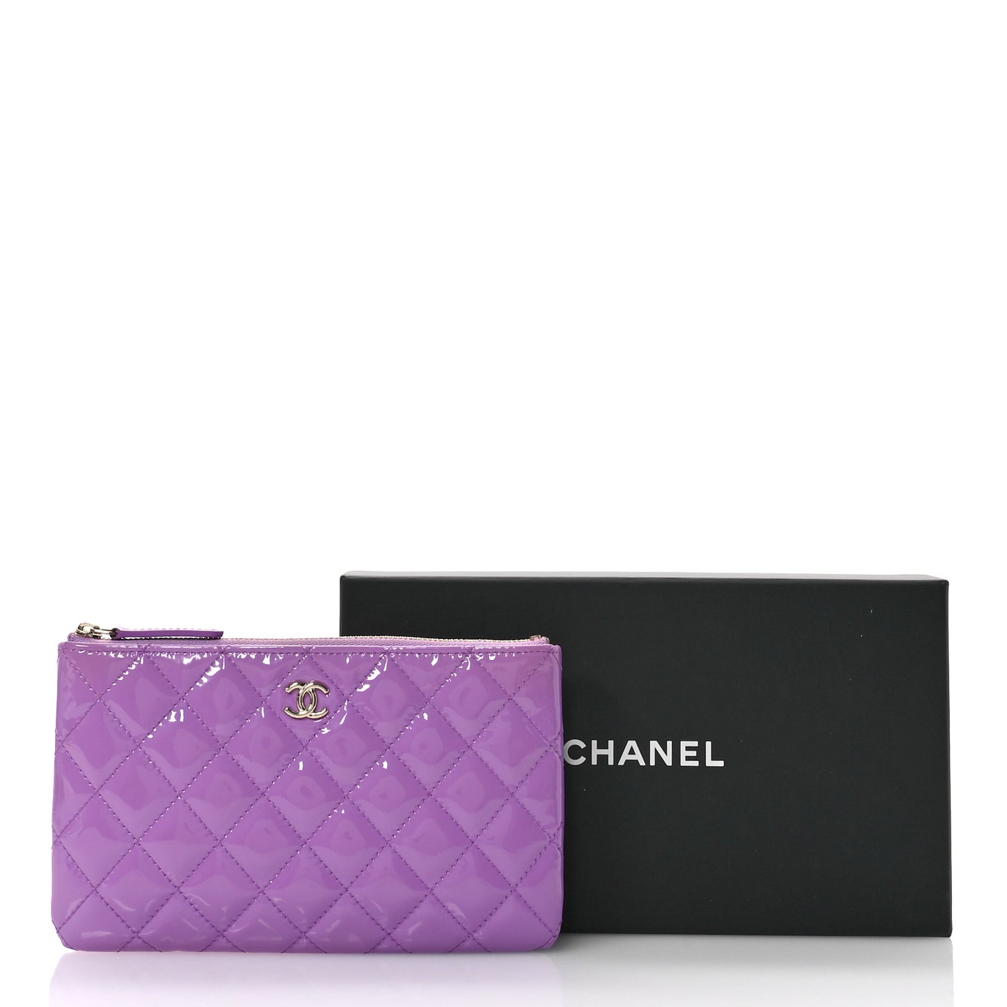 Patent Quilted Cosmetic Case Purple