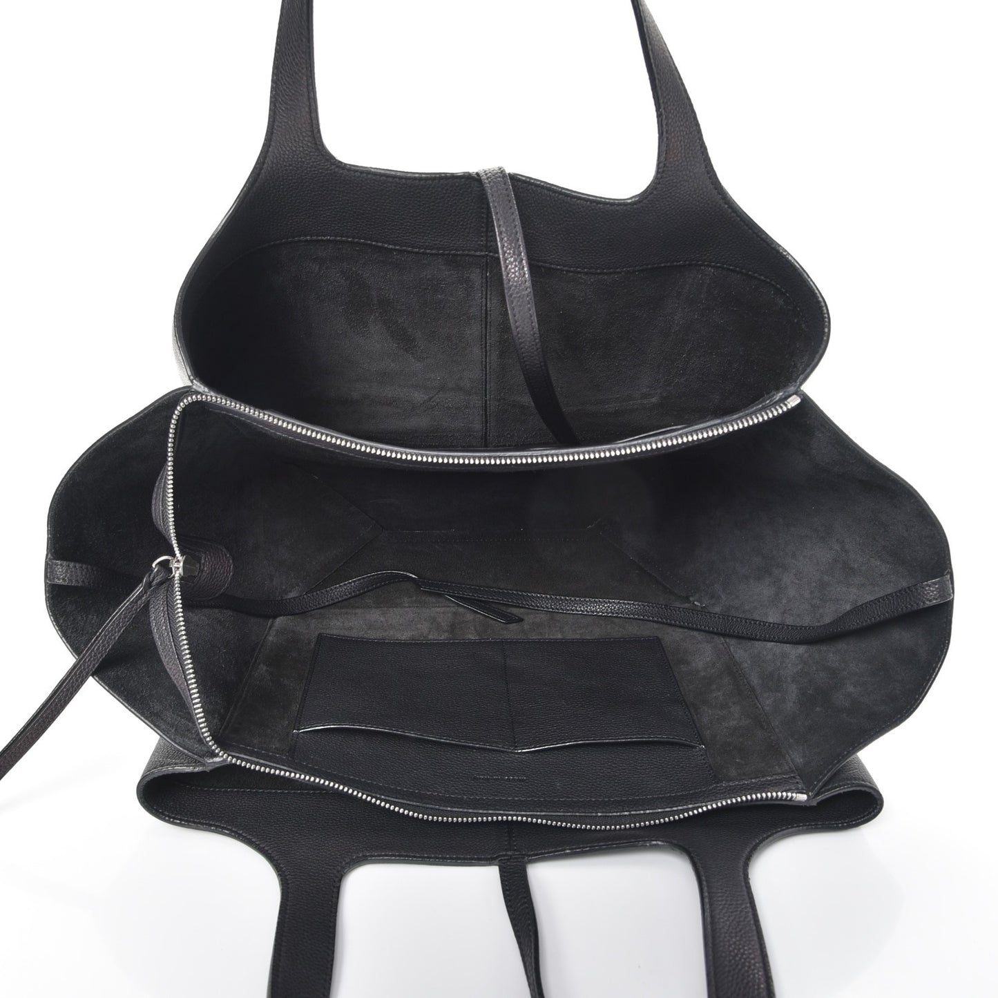 Baby Grained Calfskin Tri-Fold Bag Black