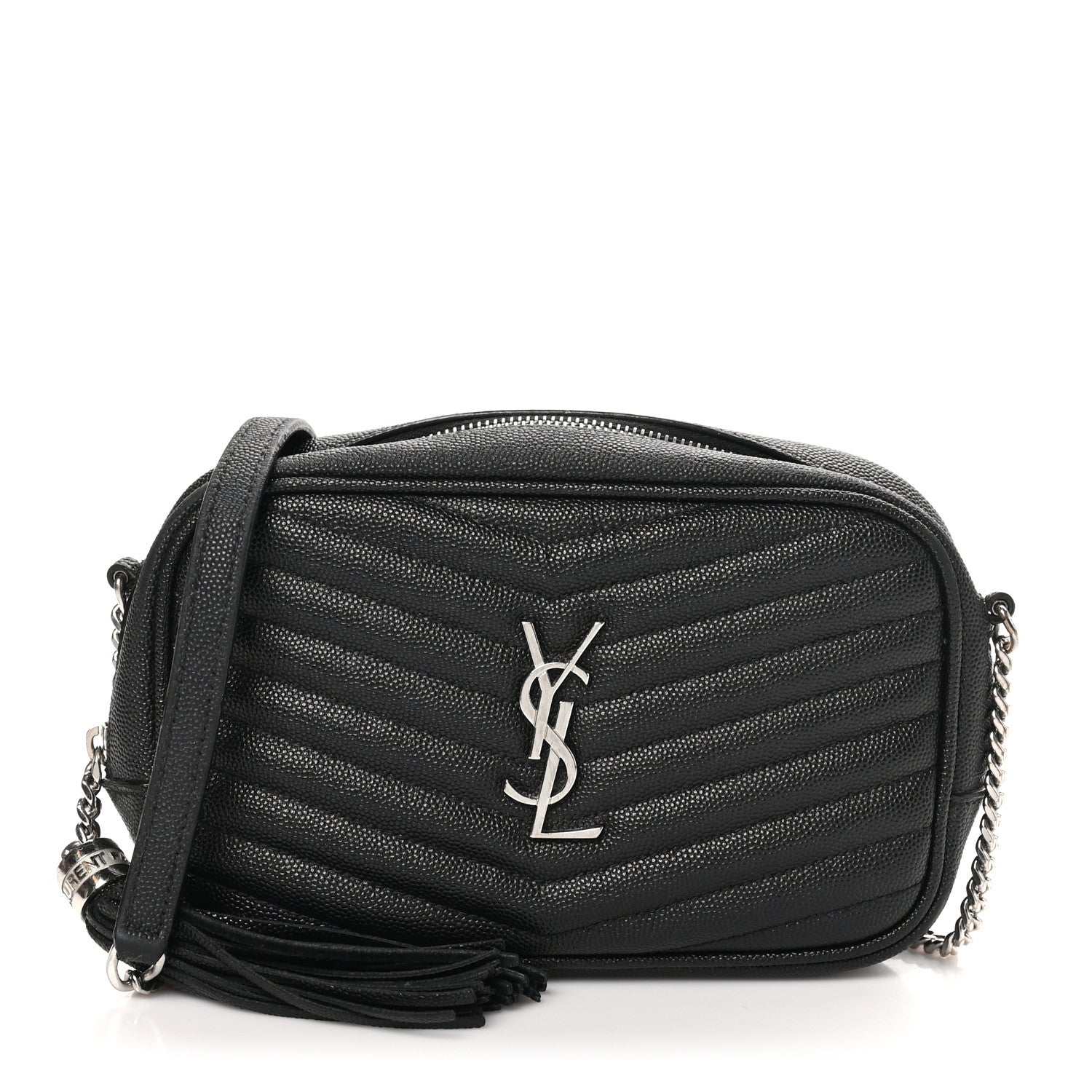 Saint Laurent Grain De Poudre Matelasse Monogram Mini Lou Camera Bag Black 1 of 10