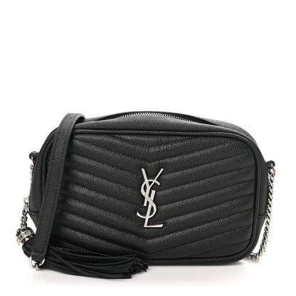 Saint Laurent Grain De Poudre Matelasse Monogram Mini Lou Camera Bag Black 1 of 10