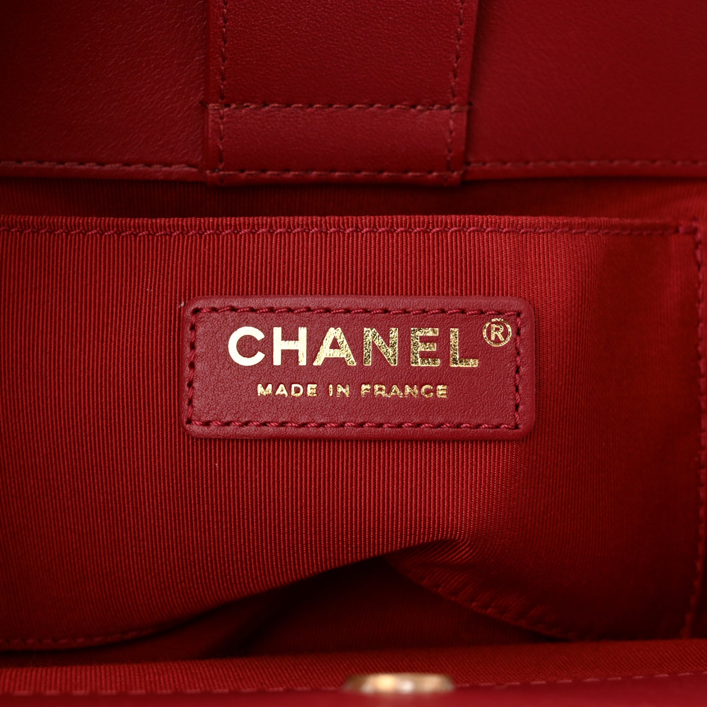 Calfskin Quilted CC Small Once Upon A Time Tote Red