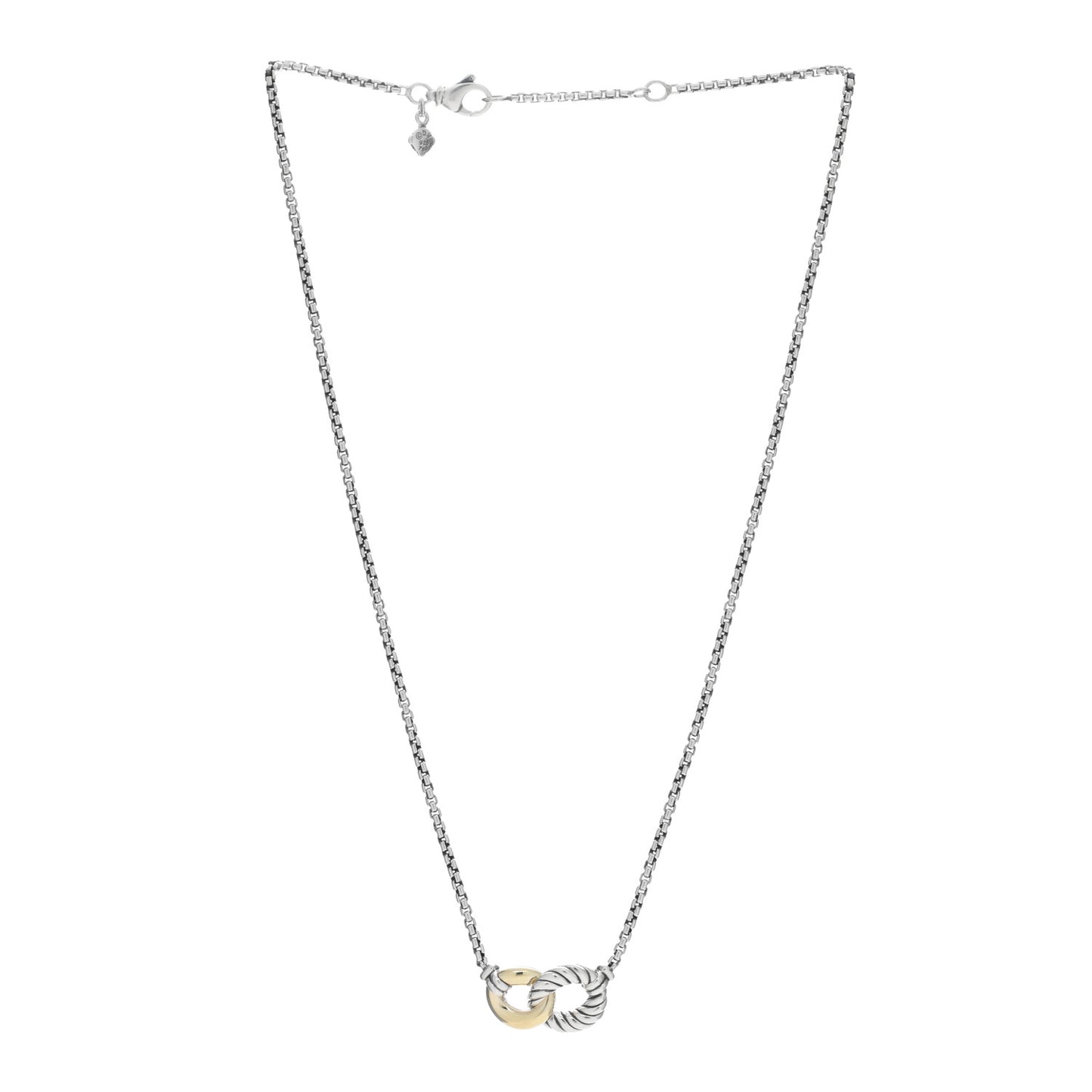 Sterling Silver 18K Yellow Gold Belmont Pendant Necklace