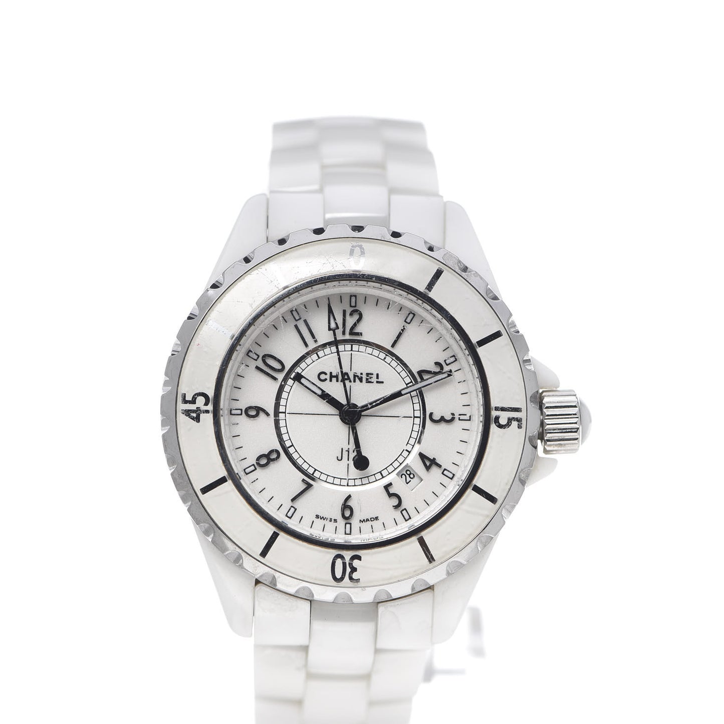 Stainless Steel Ceramic 33mm J12 Quartz Watch White