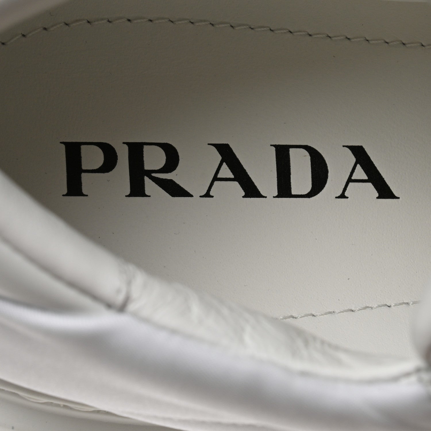 Prada Re-Nylon Spazzolato Rubber Triangle Logo Macro Quilted Mens 35mm Platform Sneakers 8 White 7 of 9