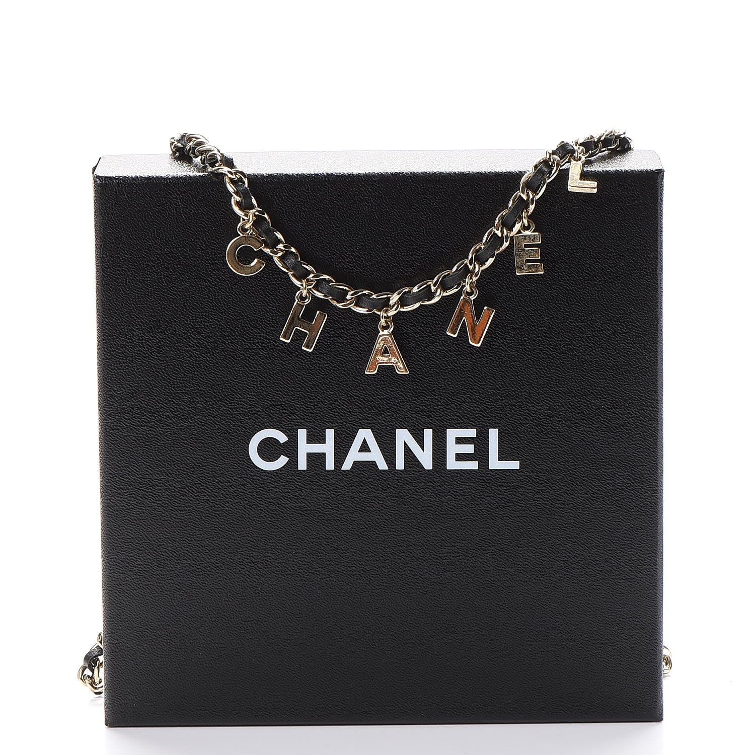 Chanel Lambskin Chain Logo Belt Black Gold 9 of 9