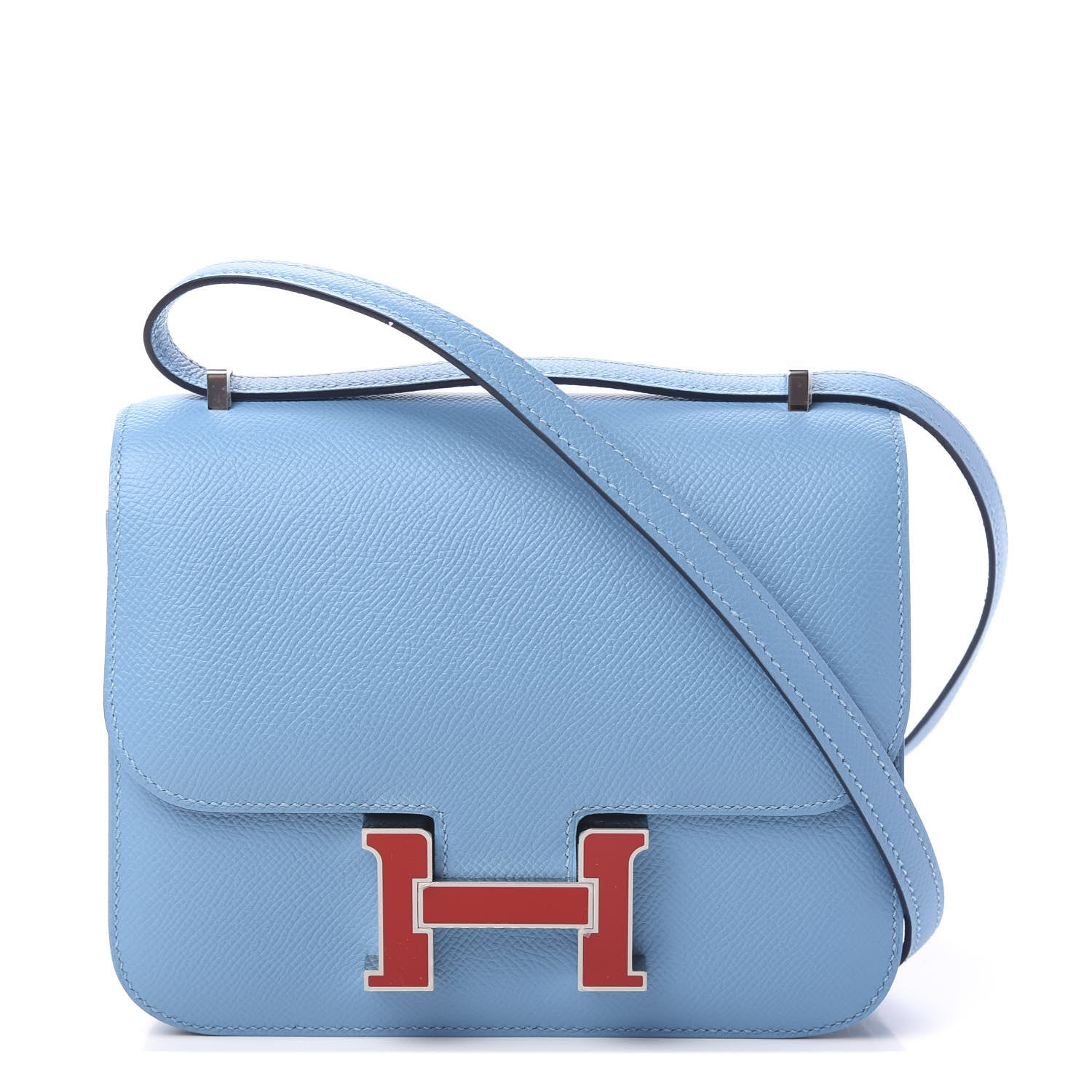 Hermes Epsom Constance 18 Bleu Du Nord Rouge De Coeur 1 of 9