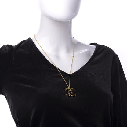 Chanel Metal CC Paris Button Necklace Gold 2 of 6