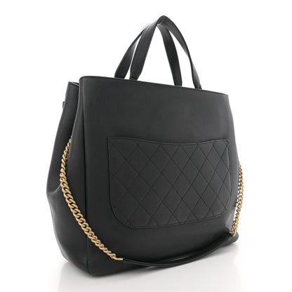 Chanel Grained Calfskin Stitched Lady Coco Top Handle Tote Black 3 of 11