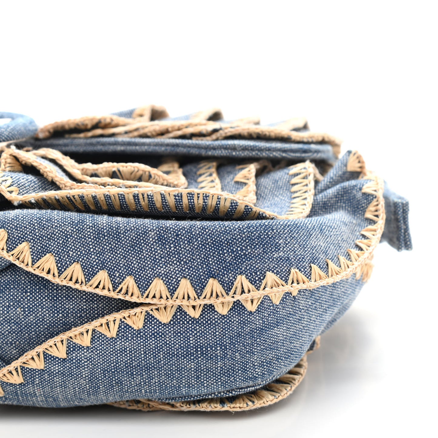 Denim F is Fendi Multi Waves Baguette Blue