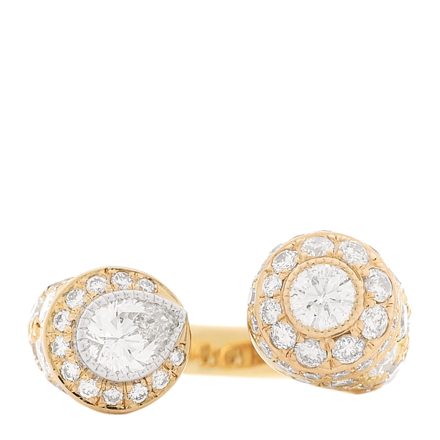 Parker & West by FASHIONPHILE 18K Yellow Gold Diamond 2.49ctw Split Ring  50 5.25 1 of 9