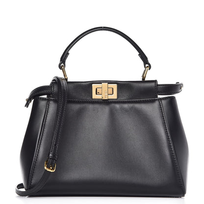 Fendi Nappa Mini Peekaboo Iconic Satchel Black 1 of 10