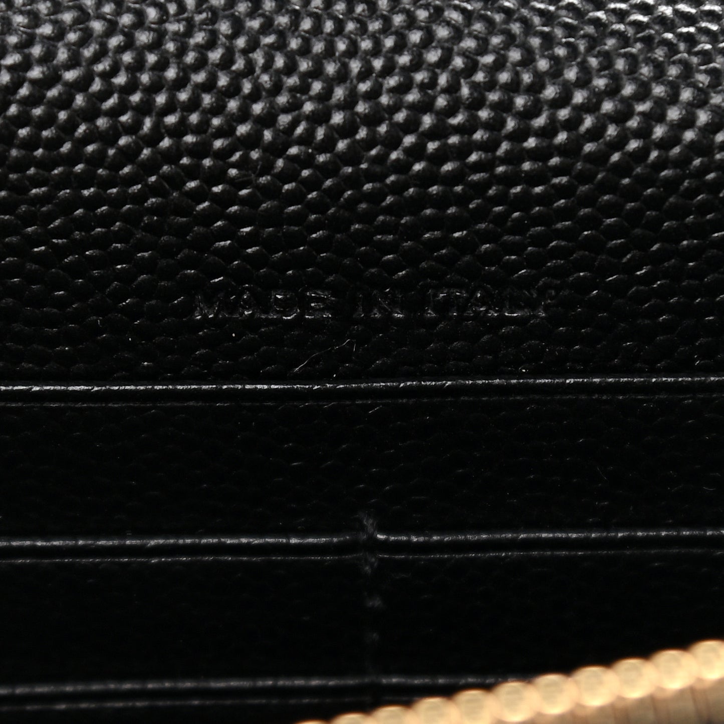 Grain De Poudre Matelasse Chevron Monogram Envelope Chain Wallet Black