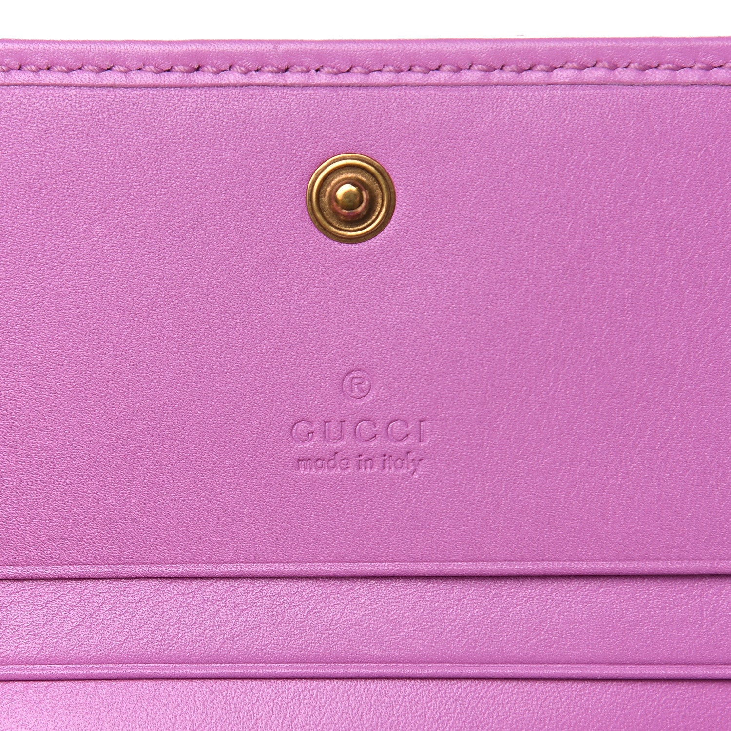 Gucci Calfskin Matelasse GG Marmont Card Case Candy Mousse 6 of 9