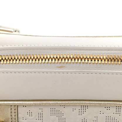 Christian Dior Perforated Calfskin Medium Dior Vibe Classic Bowling Bag White Gold 8 of 8