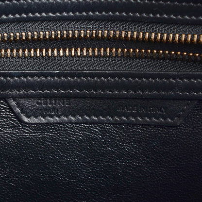 Celine Smooth and Textured Calfskin Micro Bi-Color Luggage Black White 6 of 8
