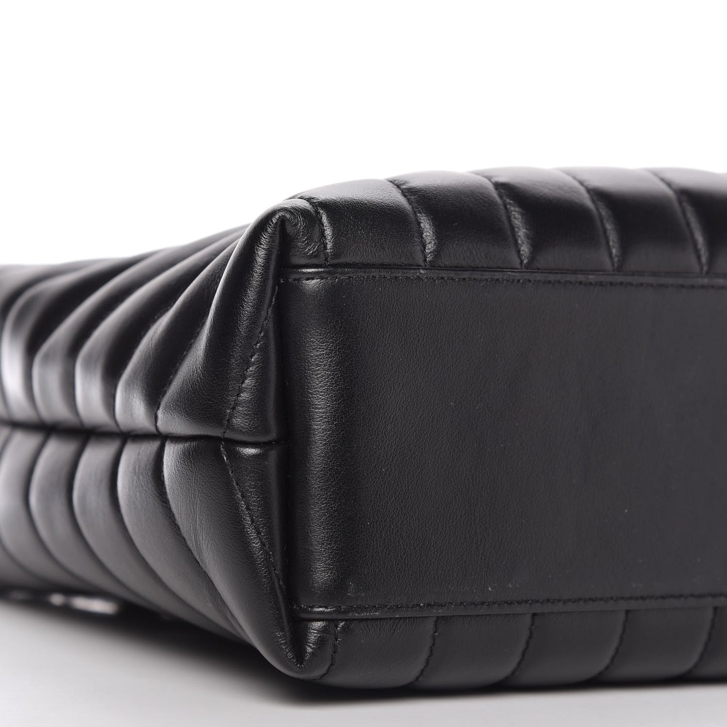 Calfskin Y Quilted Monogram Small Loulou Shopper Black