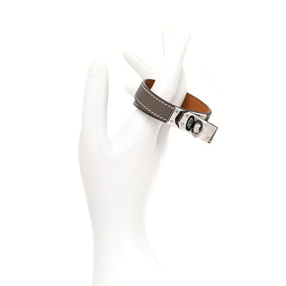 Hermes Epsom Kelly Double Tour Bracelet T2 Etoupe 2 of 6
