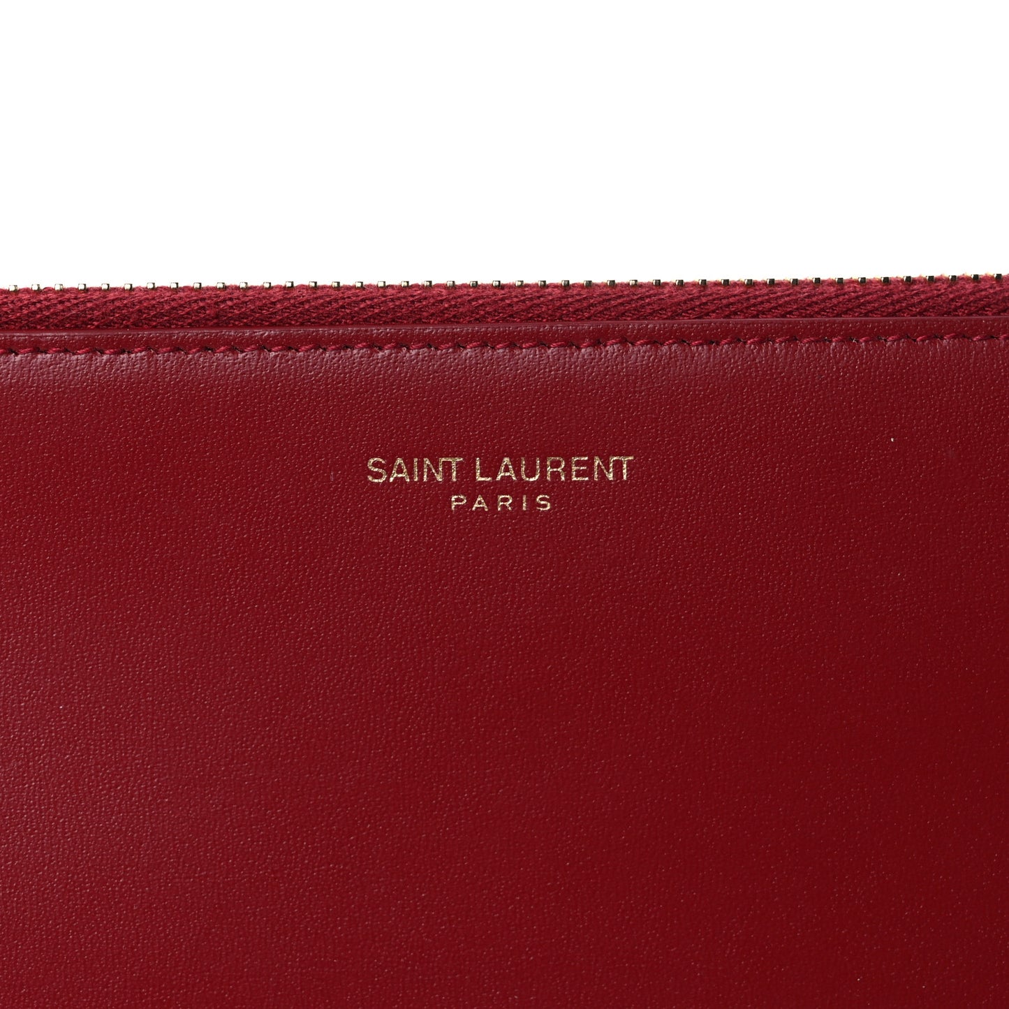 Calfskin Medium Zip Clutch Red
