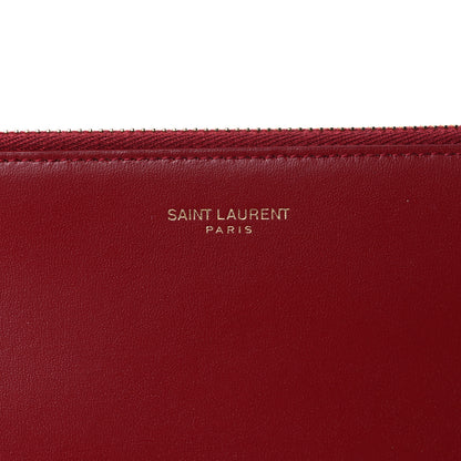 Saint Laurent Calfskin Medium Zip Clutch Red 8 of 13